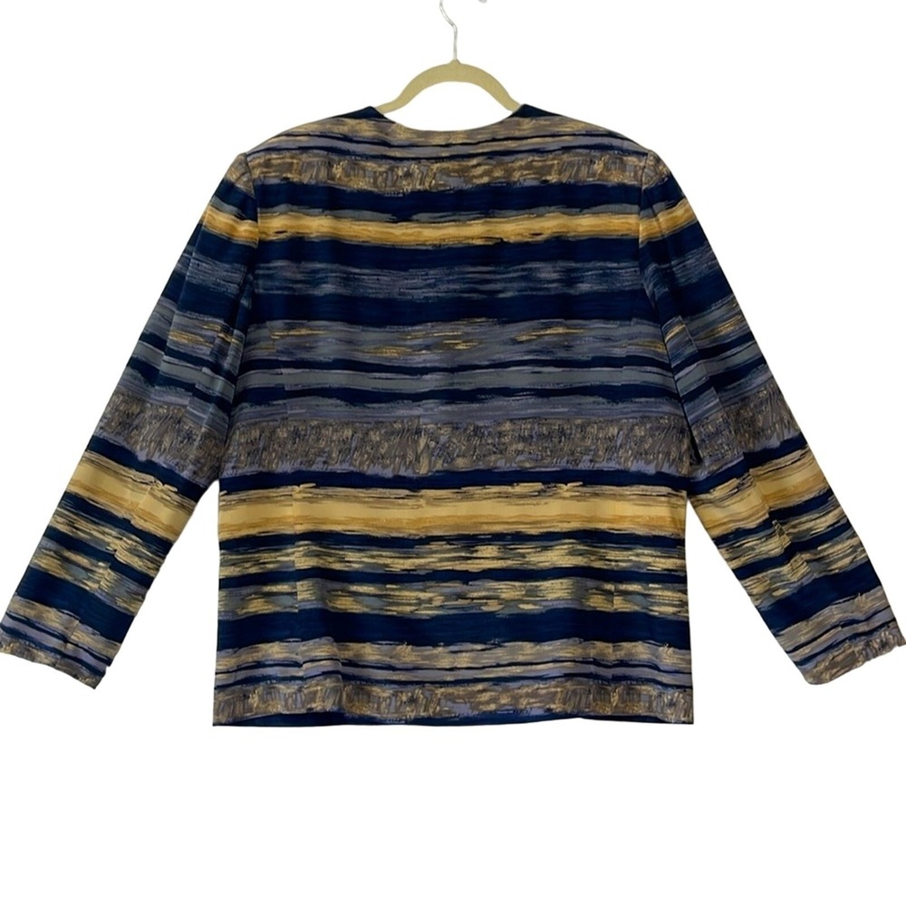 Pendleton Silk Abstract Stripe Button Front Blaze… - image 5